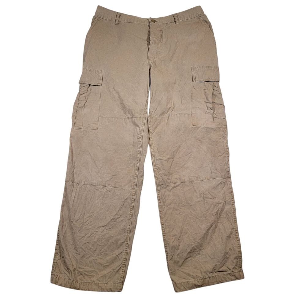 US Military Combat Trousers 100% Cotton Ripstop Cargo Sz 31-35/29.5-32 Tan Beige